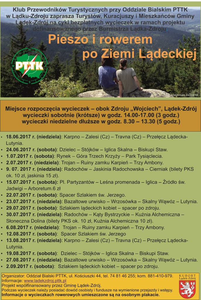 Wycieczki piesze 2017 do wysyłki